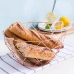 Corbeille en acier doré moderne pour pain, fruits et autres...