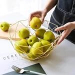 Corbeille en acier doré moderne pour pain, fruits et autres... – Image 3