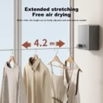 Support Corde à linge retractable en acier inoxydable 4,2 mètres – Image 4