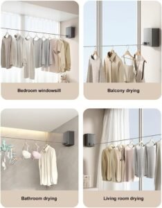 Support Corde à linge retractable en acier inoxydable 4,2 mètres – Image 3