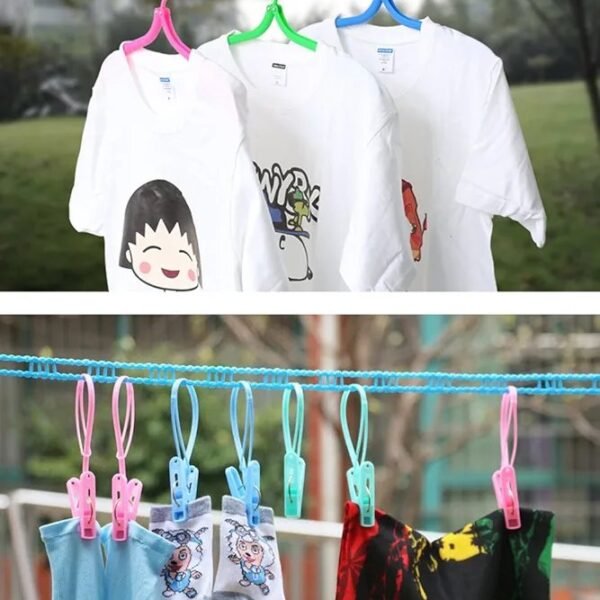 Corde à linge en nylon coupe-vent pour séchage vêtements 5 mètres