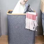 Panier à linge en tissu avec couvecle – Image 2