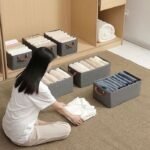 Panier de rangement pliable en tissu pour vêtements – Image 2