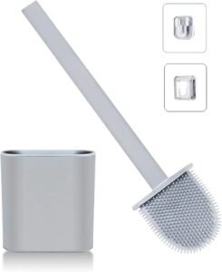 Brosse nettoyage toilette en silicone avec support mural auto-adhésive – Image 10