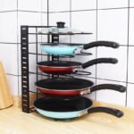 Range-casseroles et poêles en métal – Organisateur de cuisine ajustable – Image 2