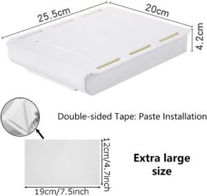 Tiroir coulissant auto-adhésif sous bureau – Rangement discret et pratique pour optimiser votre espace - Image 2