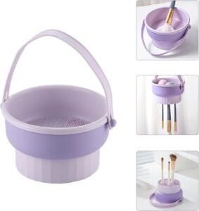 Support nettoyeur 3 en 1 en Silicone Pour Pinceaux De Maquillage – Image 4