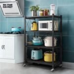 Étagère de rangement pliable métallique 4 niveaux multifonctions – Image 2