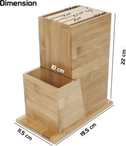 Porte-couteau en bambou multifonctions pour cuisine – Image 2