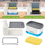 Distributeur de Savon Évier 3-en-1 – Pompe Liquide, Presse Vaisselle & Porte-Éponge - Image 4