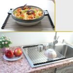 Égouttoir à Vaisselle Enroulable Pliable en Acier Inoxydable - Image 2