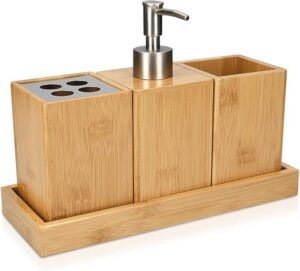 set de salle de bain en bambou 4pcs – Image 3