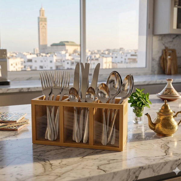 Organisateur d'Ustensiles en Bambou Naturel