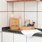 Boite de rangement maquillage en bambou avec miroir... – Image 3