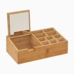 Boite de rangement maquillage en bambou avec miroir... – Image 4